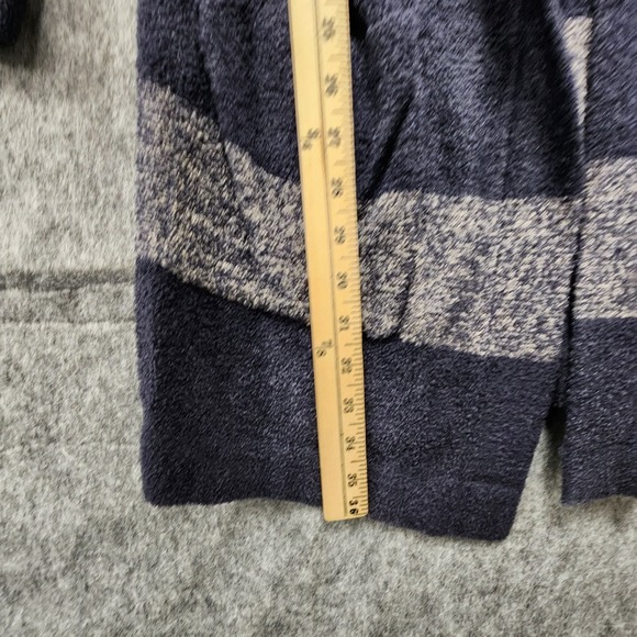 Barefoot Dreams Cozychic Lite Knit Cardigan Sweater Womens Medium Blue w/ Stripe - Picture 8 of 8